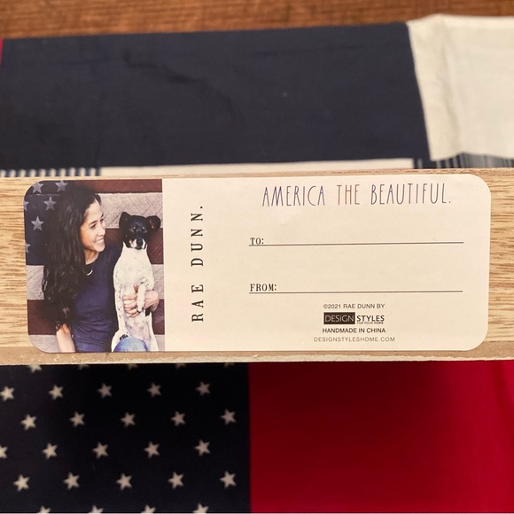 Rae Dunn Happy Camper Patriotic Sign & Patriotic Boom Y’all Kitchen Towels Set - Picture 8 of 15